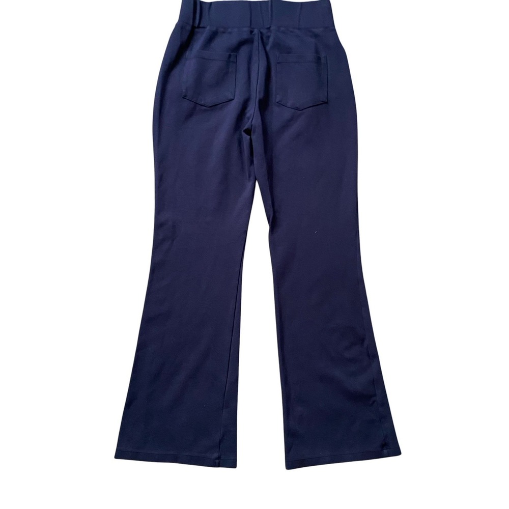 Willit Women's Pull-On Flare Pants Women L Navy High Rise Stretch Pockets - Picture 2 of 8